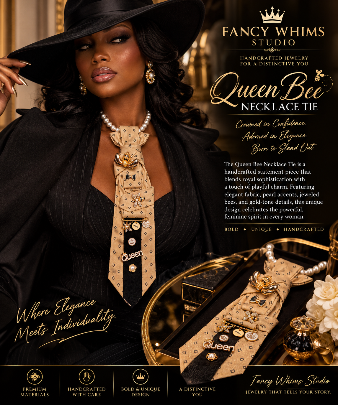 Queen Bee Necklace Tie