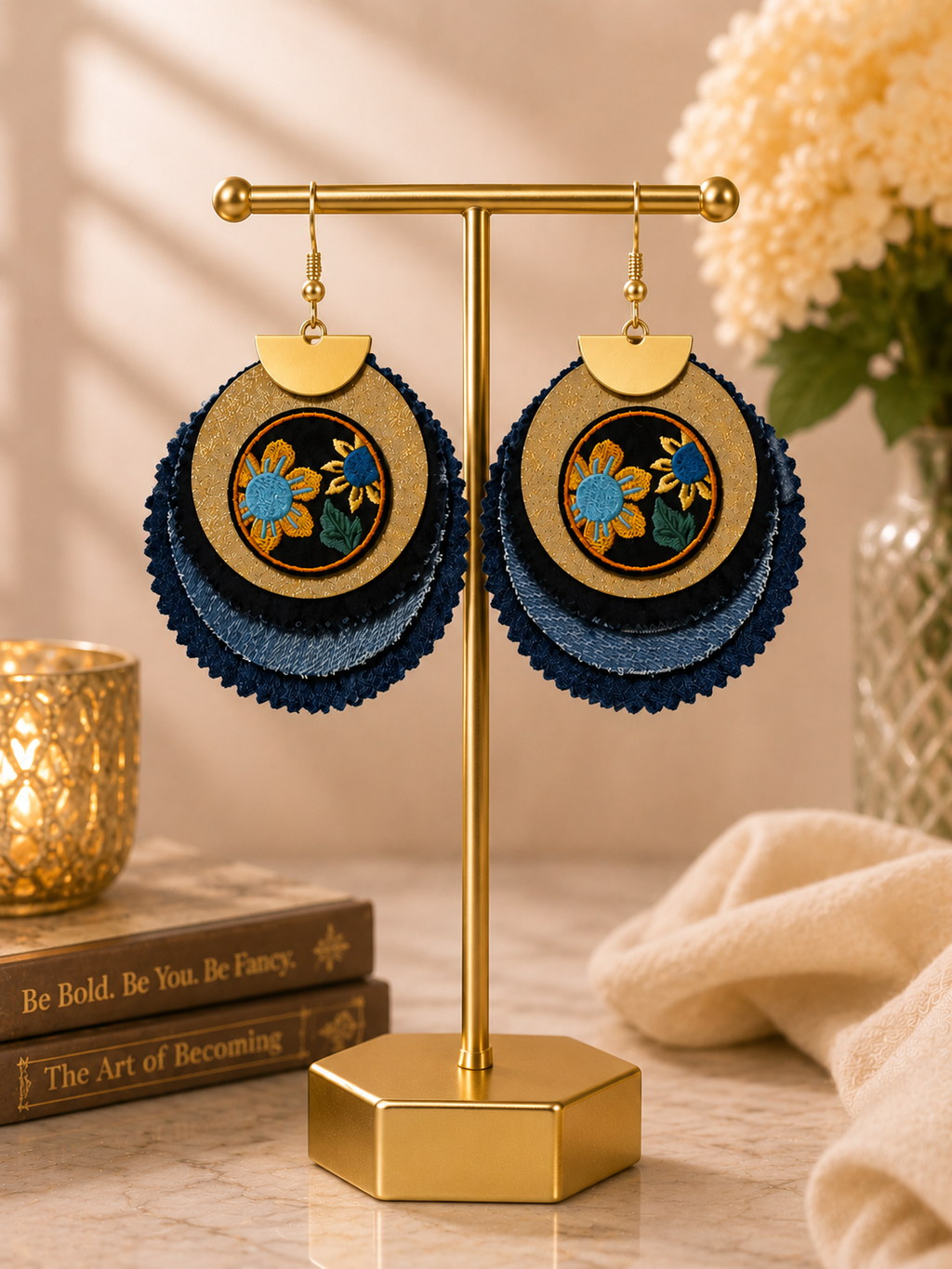 Blue Magnolia Earrings