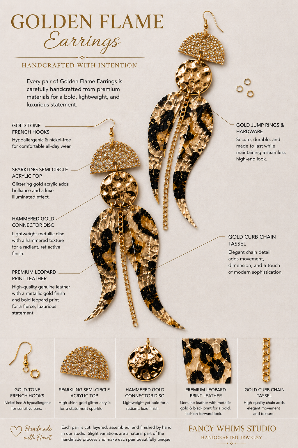 Golden Flame Earrings