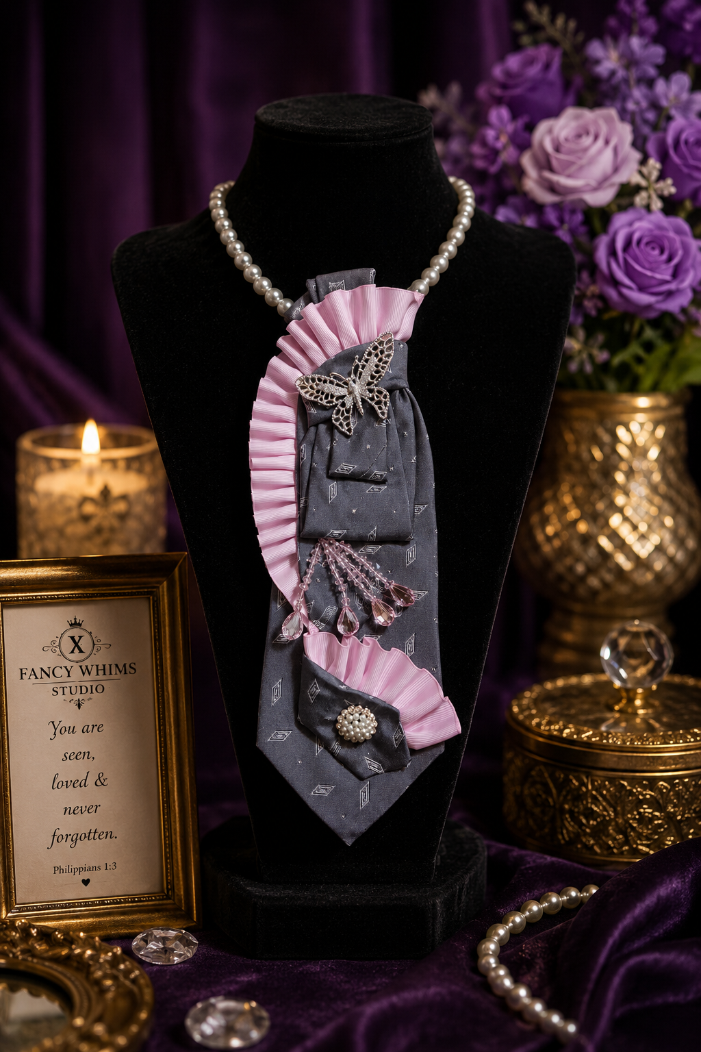 Petals and Pearls Necklace Tie