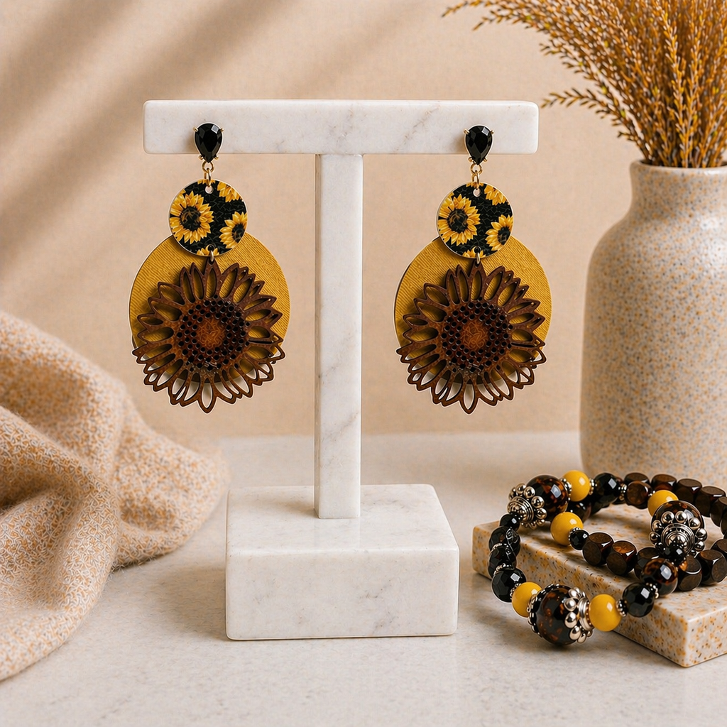 Sunlit Bloom Earring and Bracelet Set