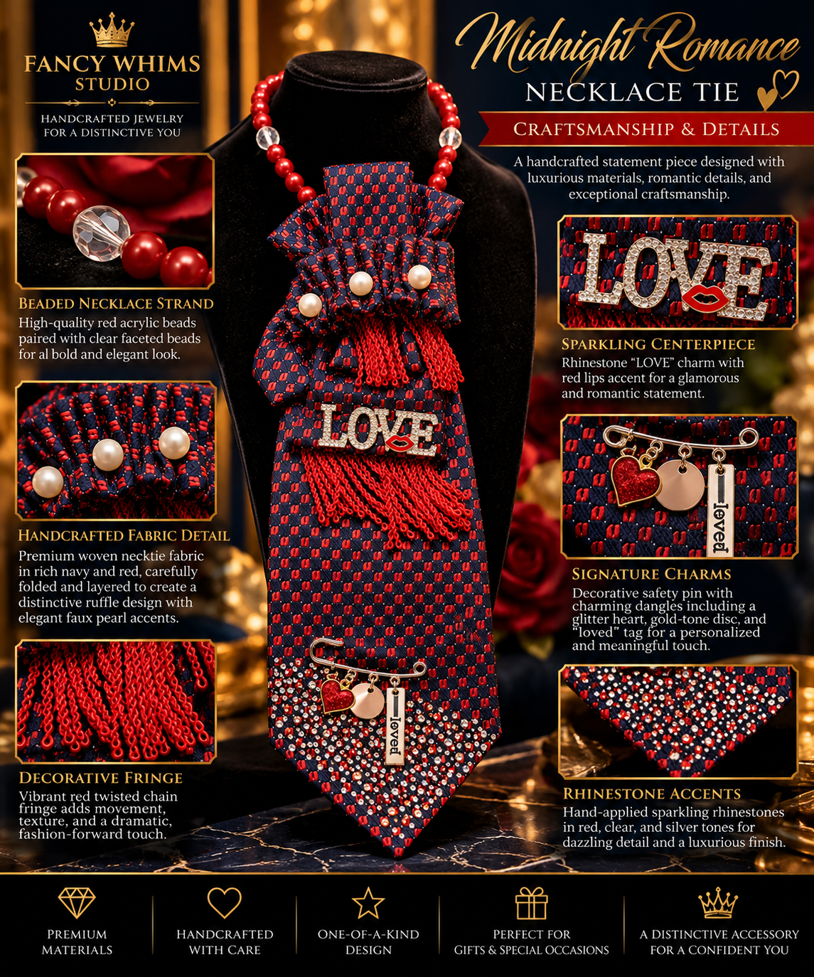 Midnight Romance Necklace Tie