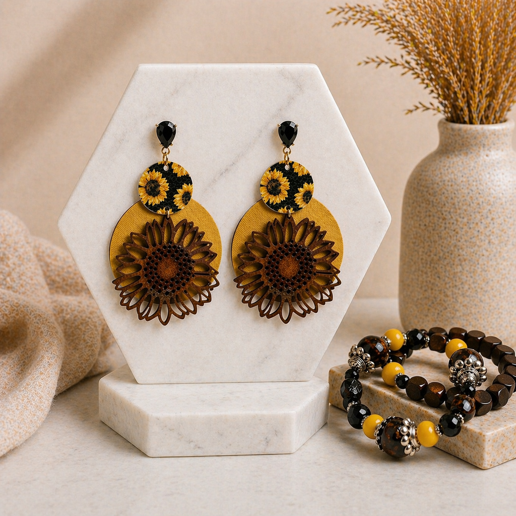 Sunlit Bloom Earring and Bracelet Set