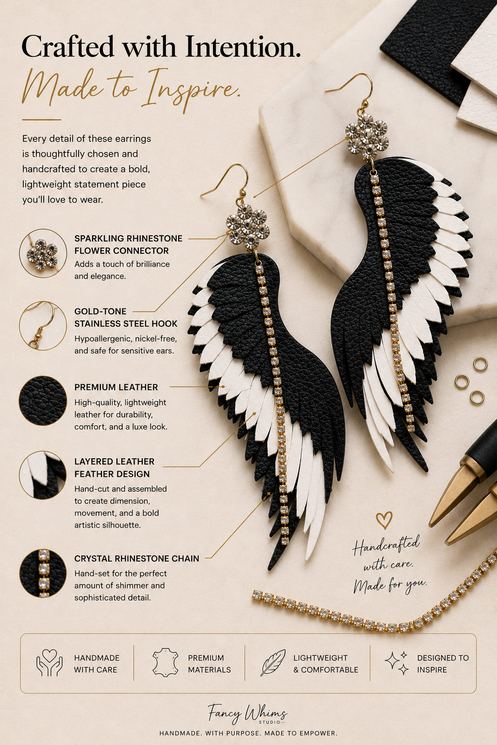 Noir Angel Earrings