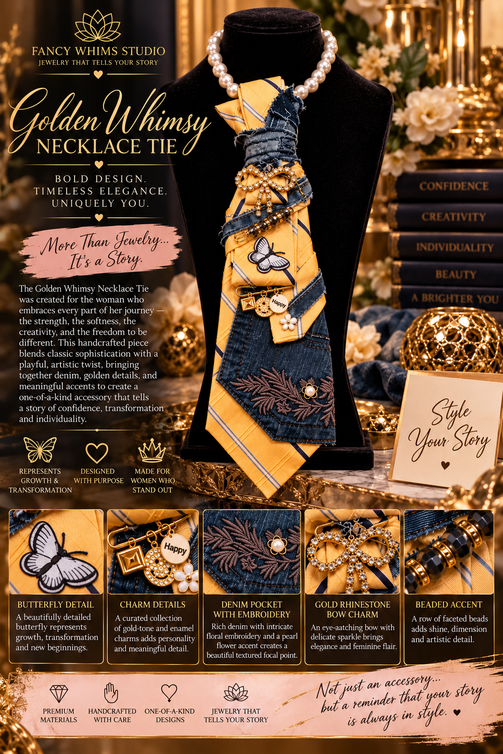 Golden Whimsy Necklace Tie