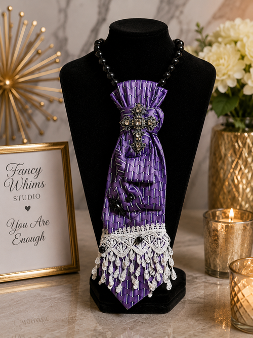Amethyst Crown Necklace Tie