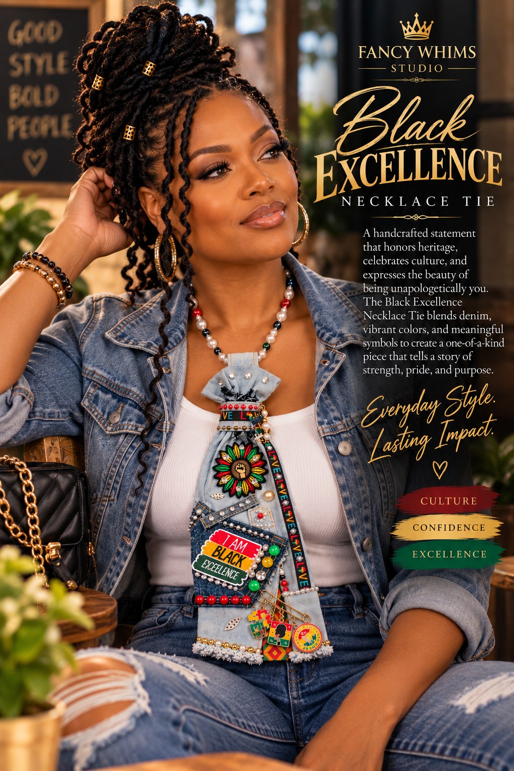 Black Excellence Necklace Tie