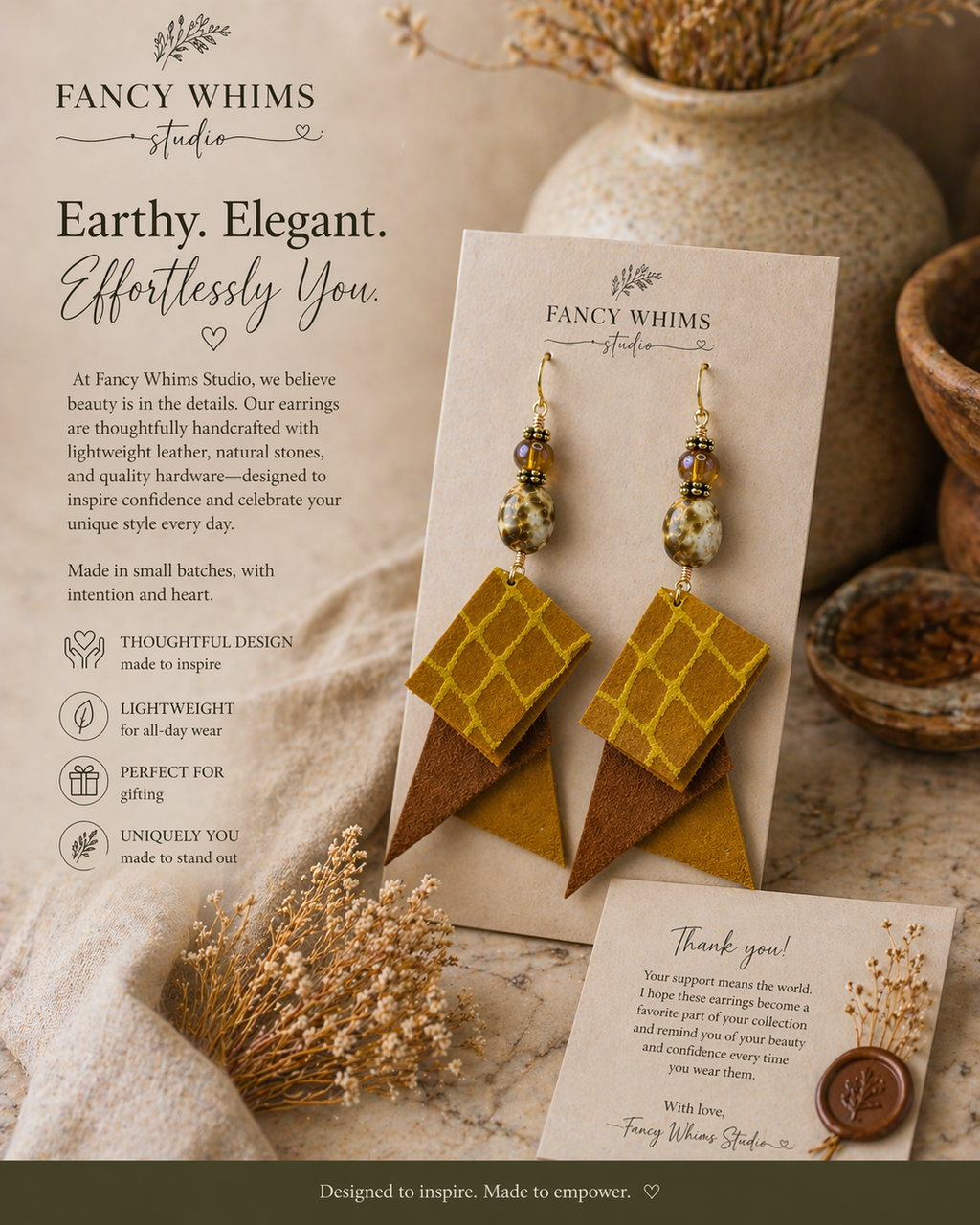 Amber Earth Earrings