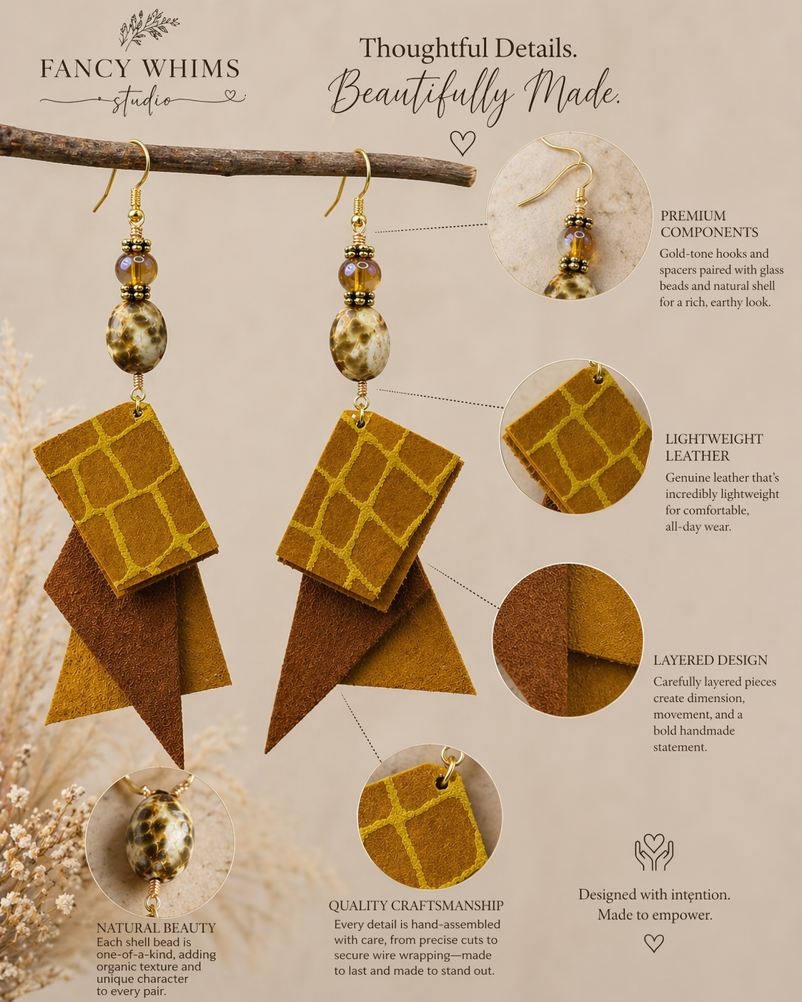 Amber Earth Earrings