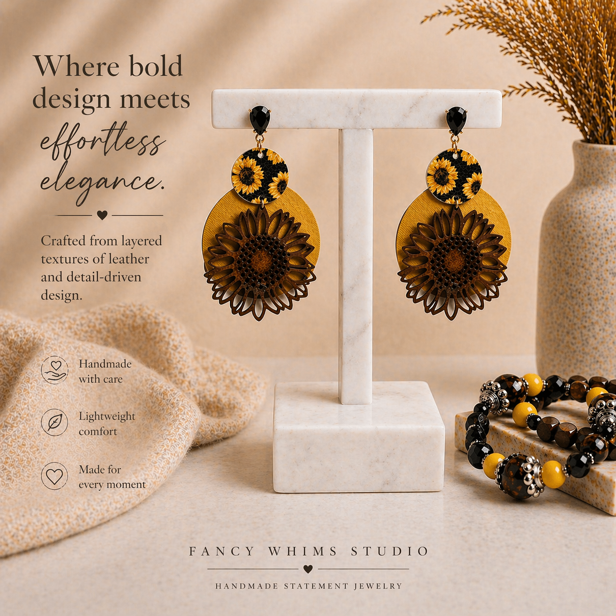 Sunlit Bloom Earring and Bracelet Set