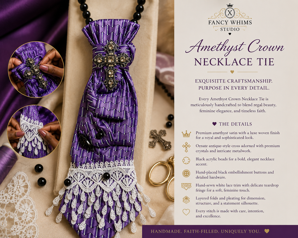 Amethyst Crown Necklace Tie