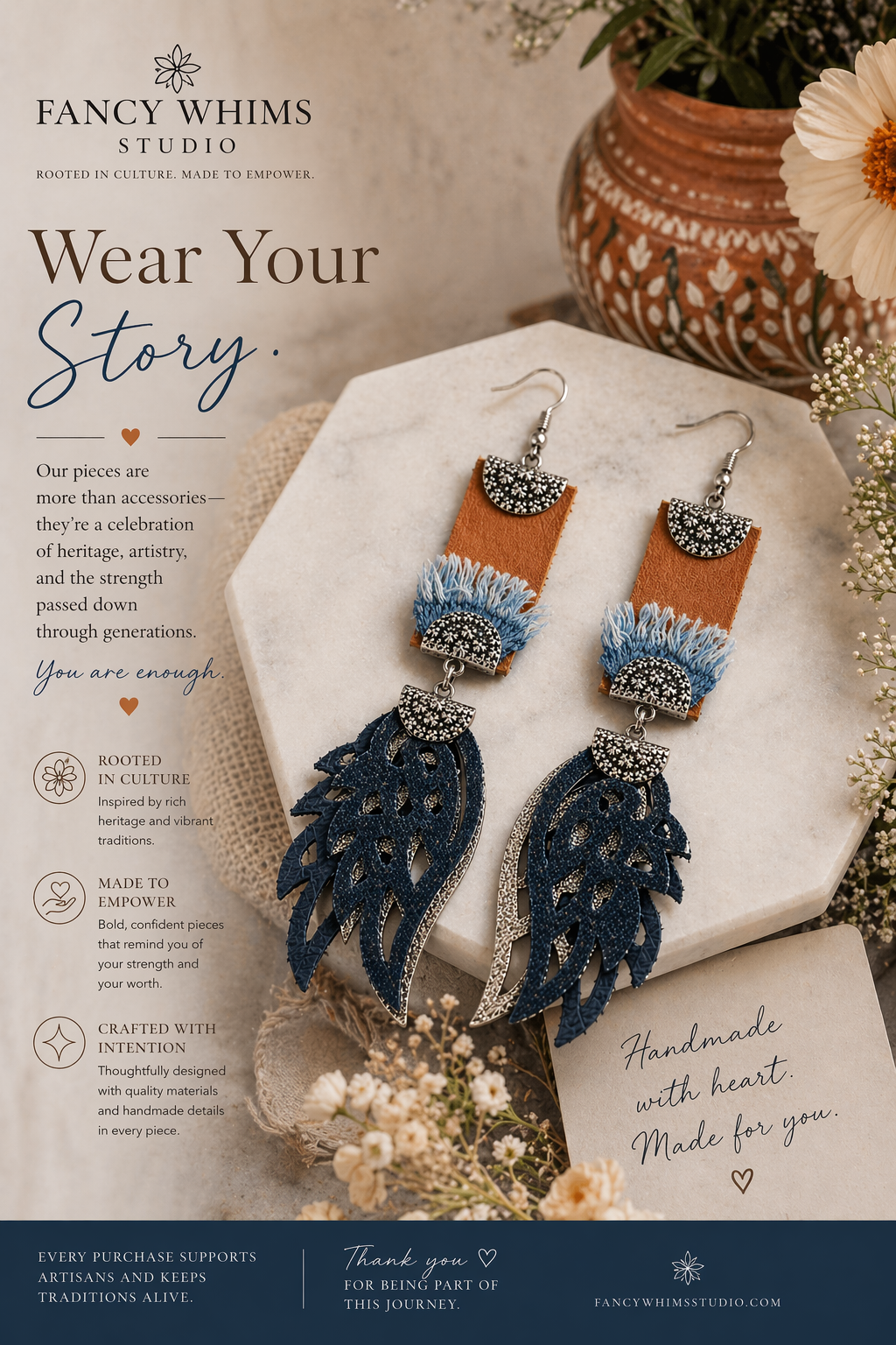Indigo Terrain Earrings