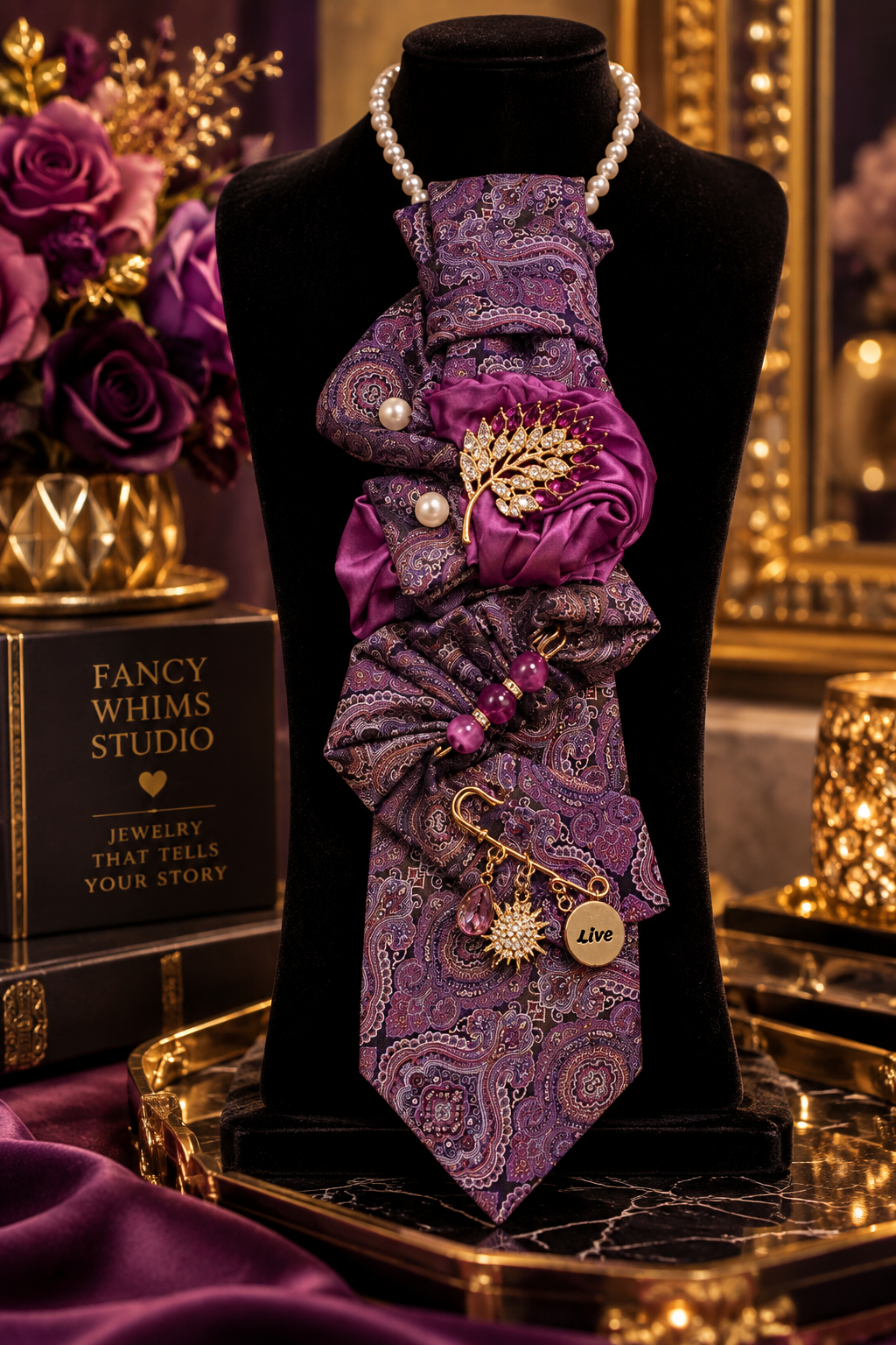 Majestic Amethyst Necklace Tie
