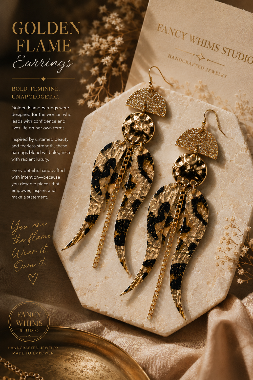 Golden Flame Earrings