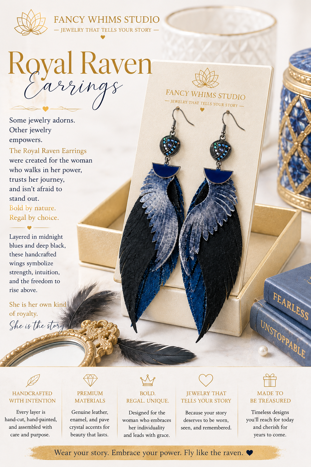 Royal Raven Earrings