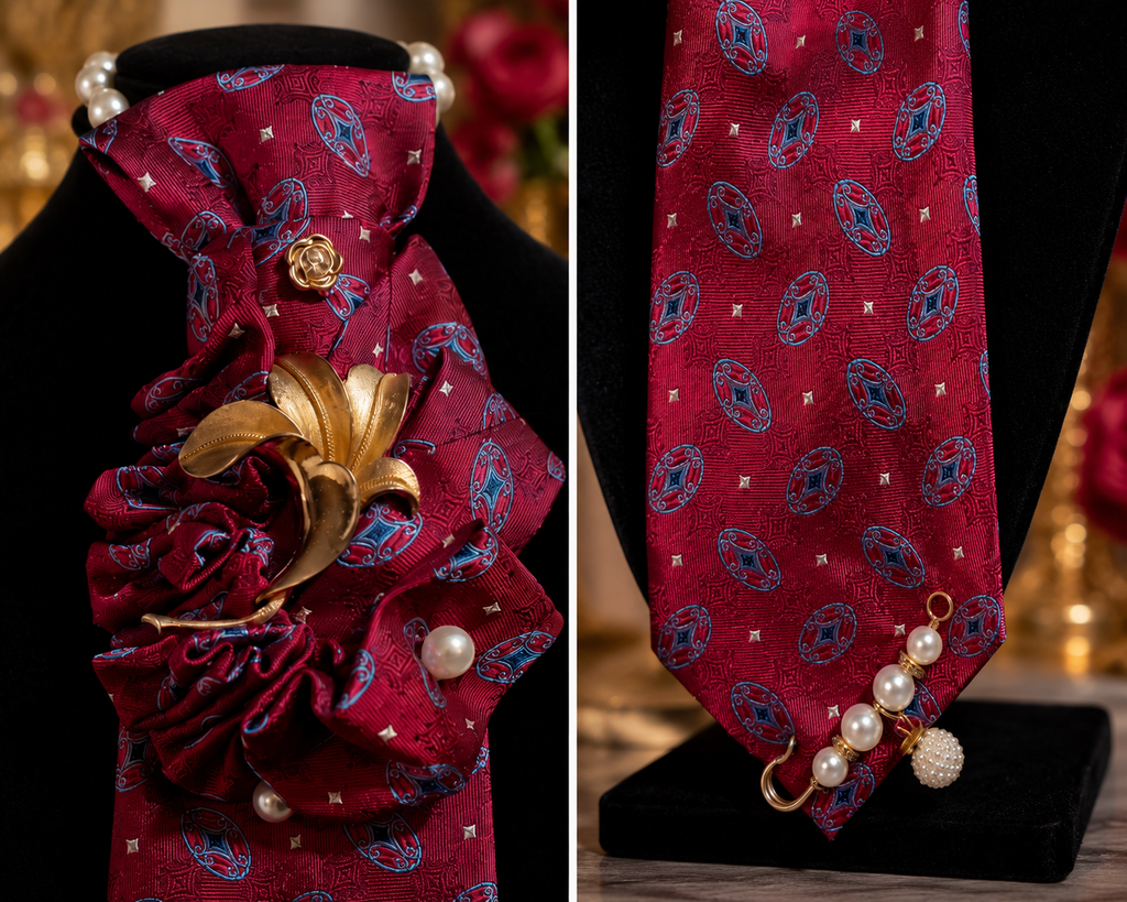 Satin Rose Necklace Tie