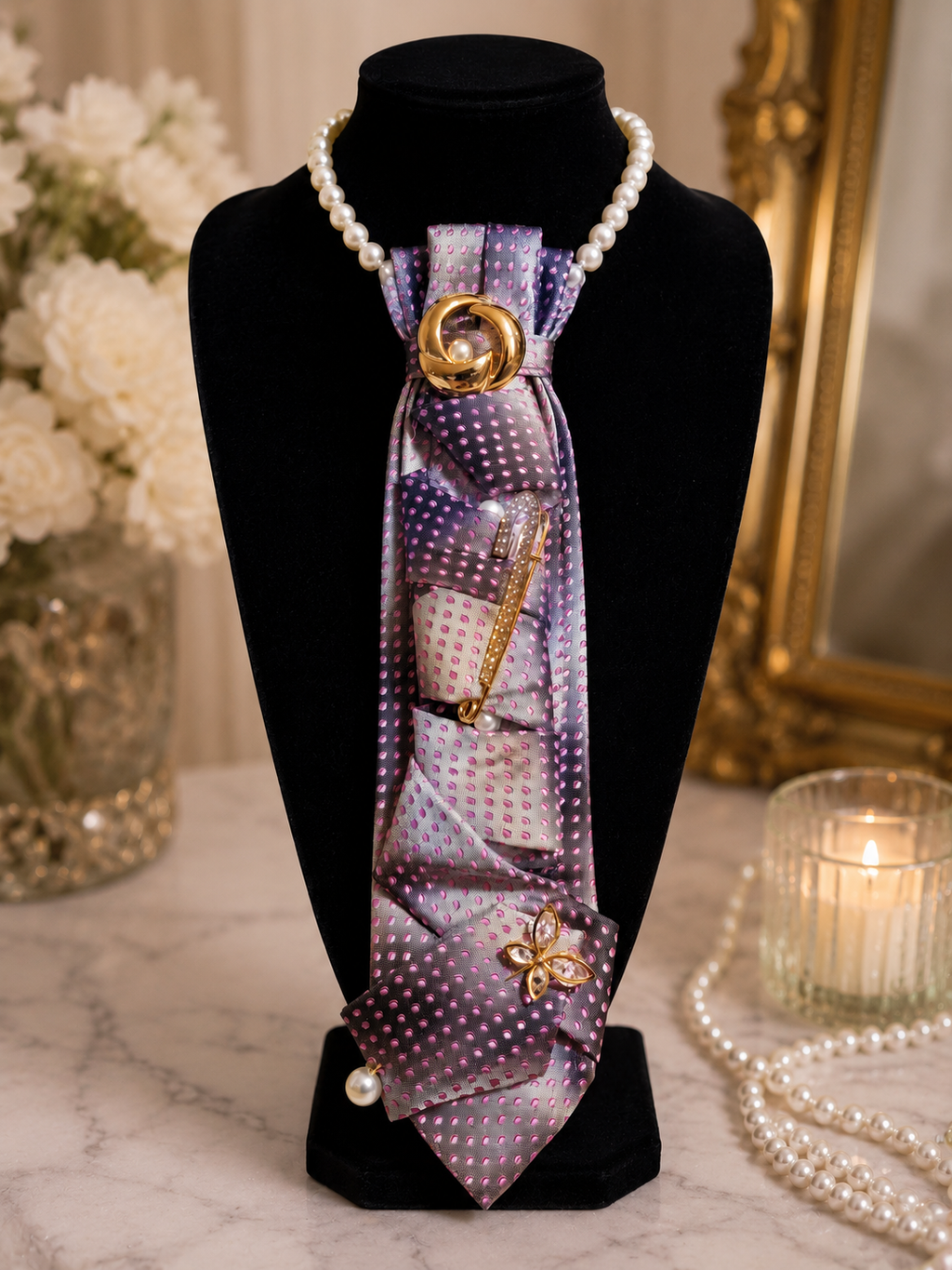 Pink Champagne Necklace Tie