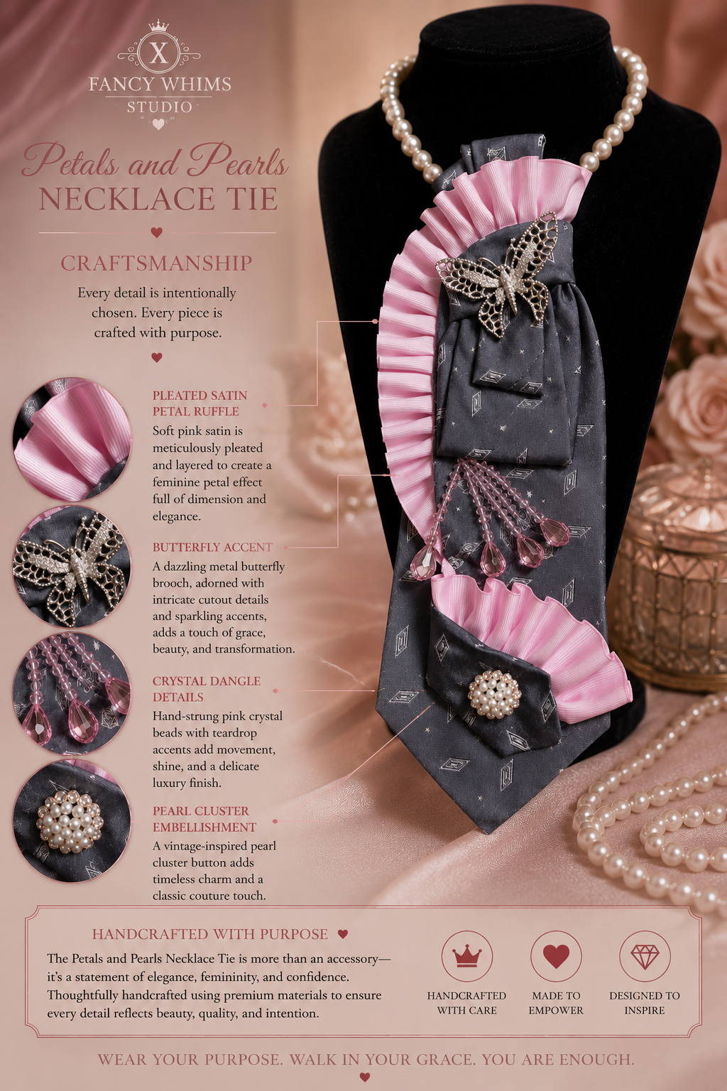 Petals and Pearls Necklace Tie