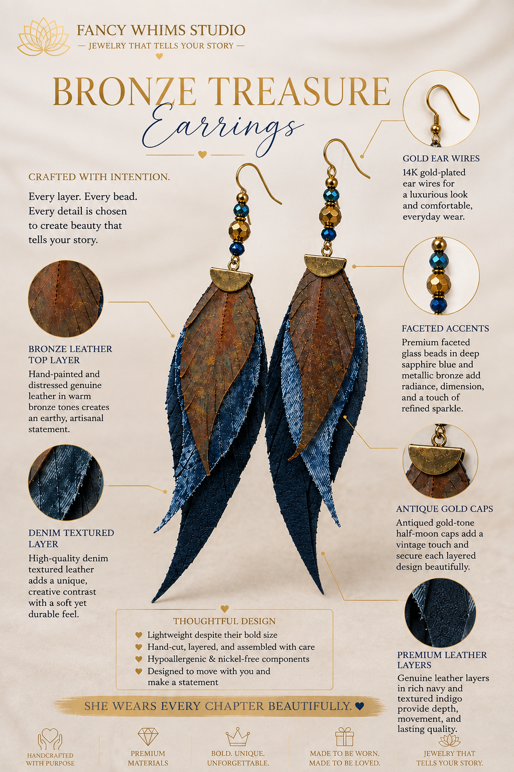 Bronze Treasure Earrings