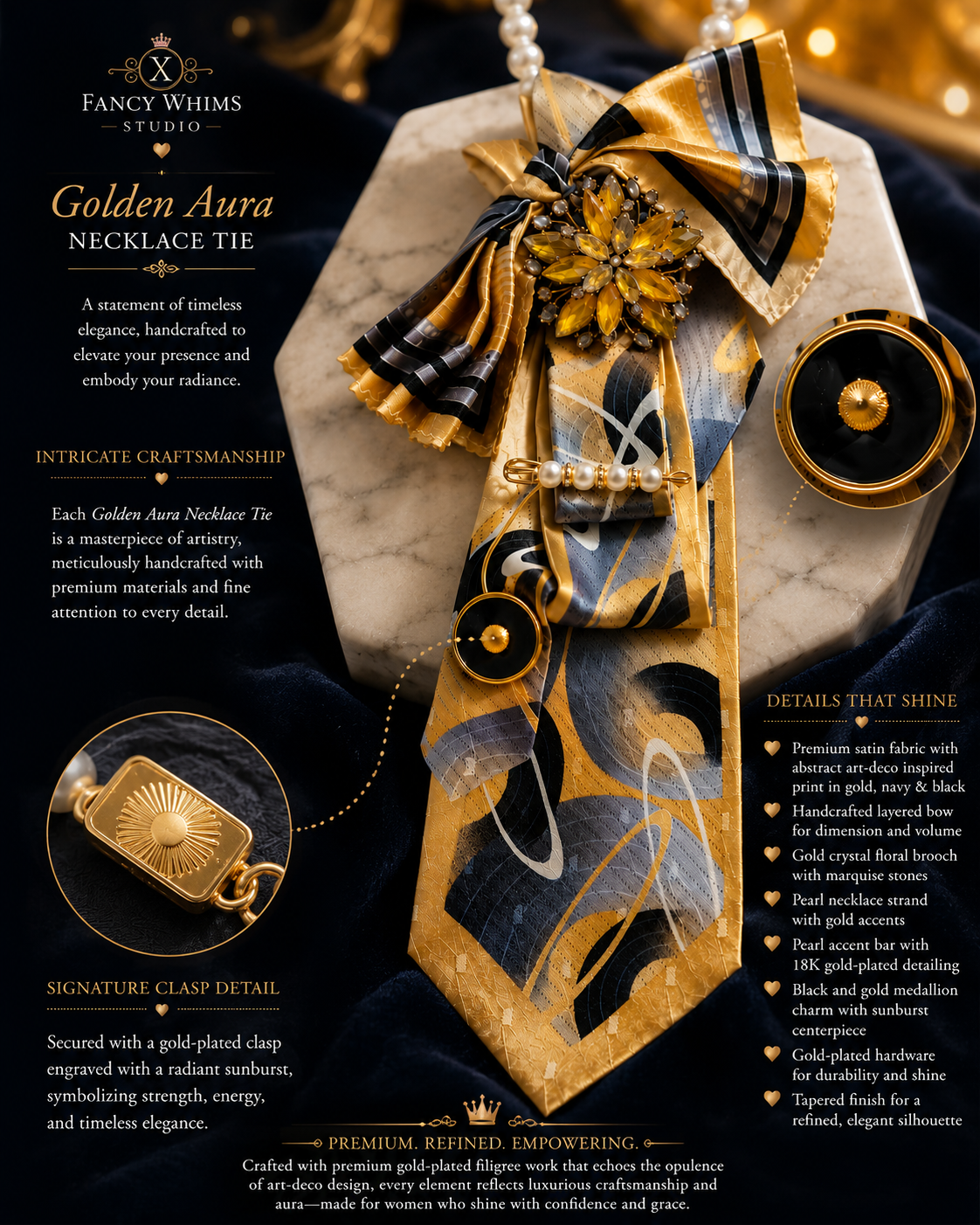 Golden Aura Necklace Tie