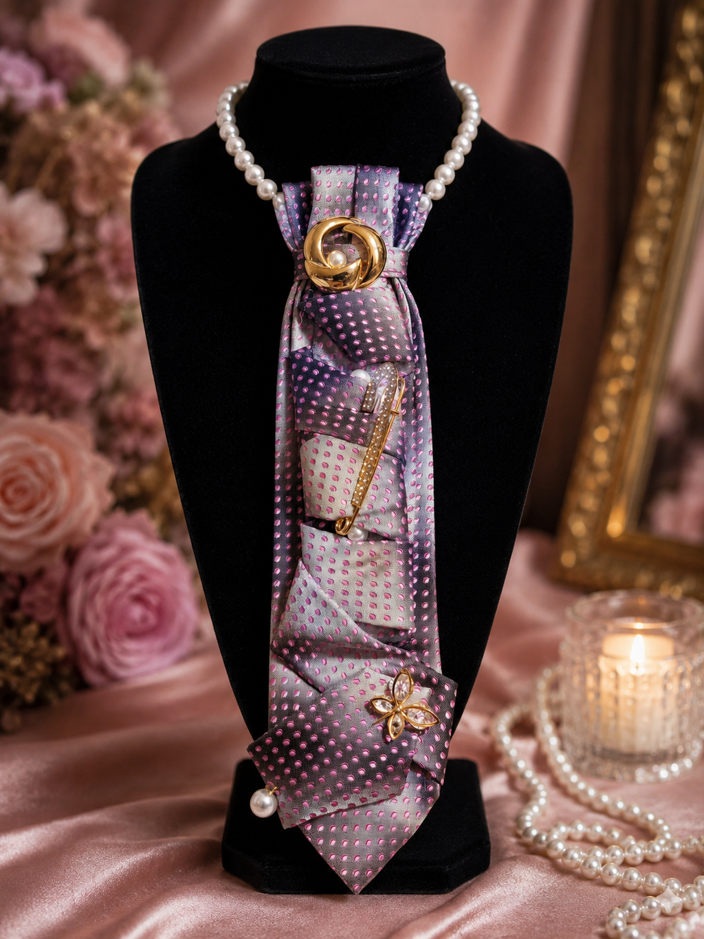 Pink Champagne Necklace Tie