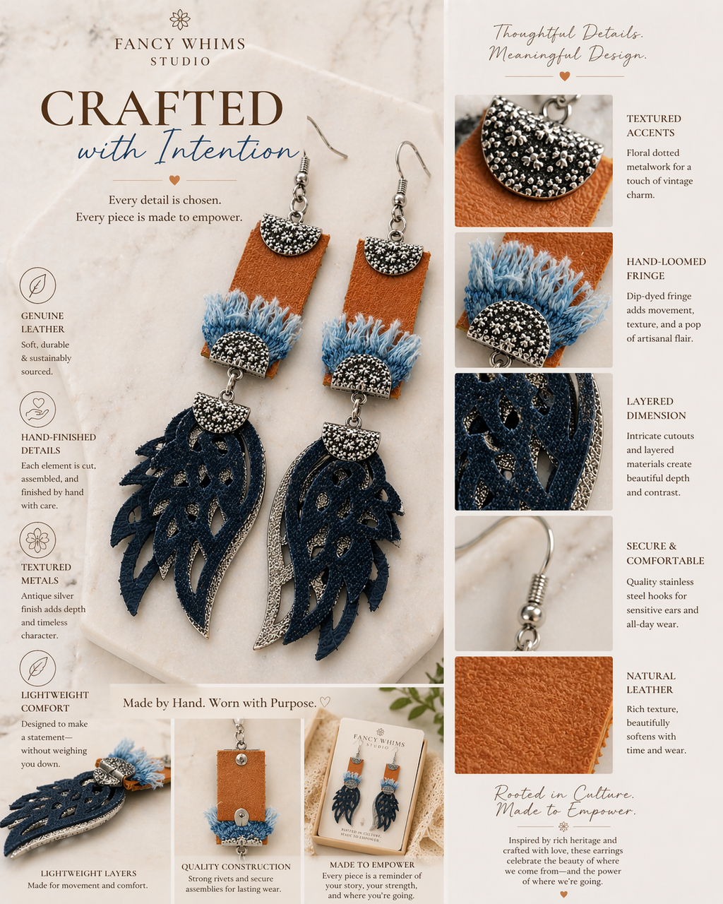 Indigo Terrain Earrings
