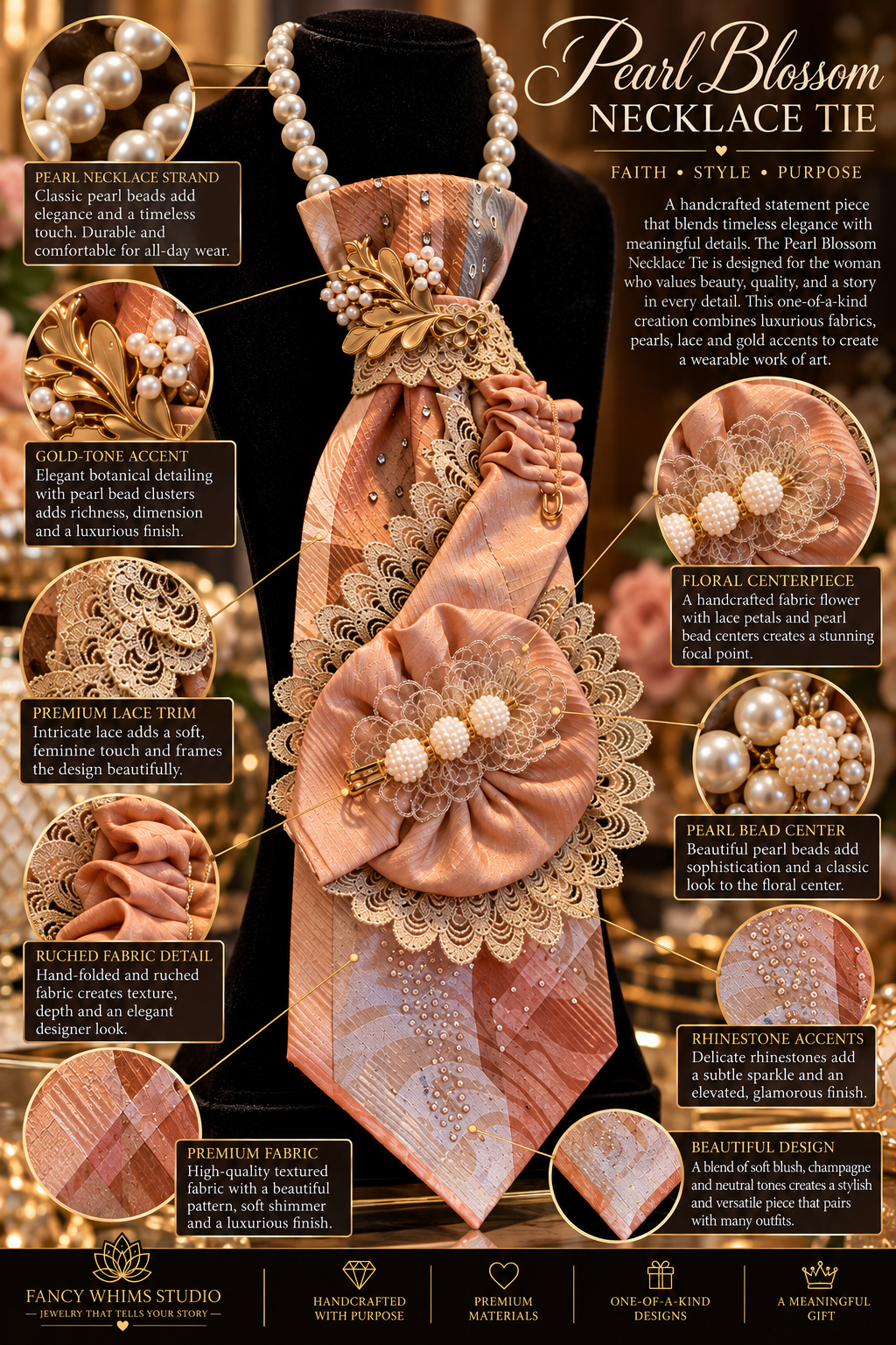 Pearl Blossom Necklace Tie