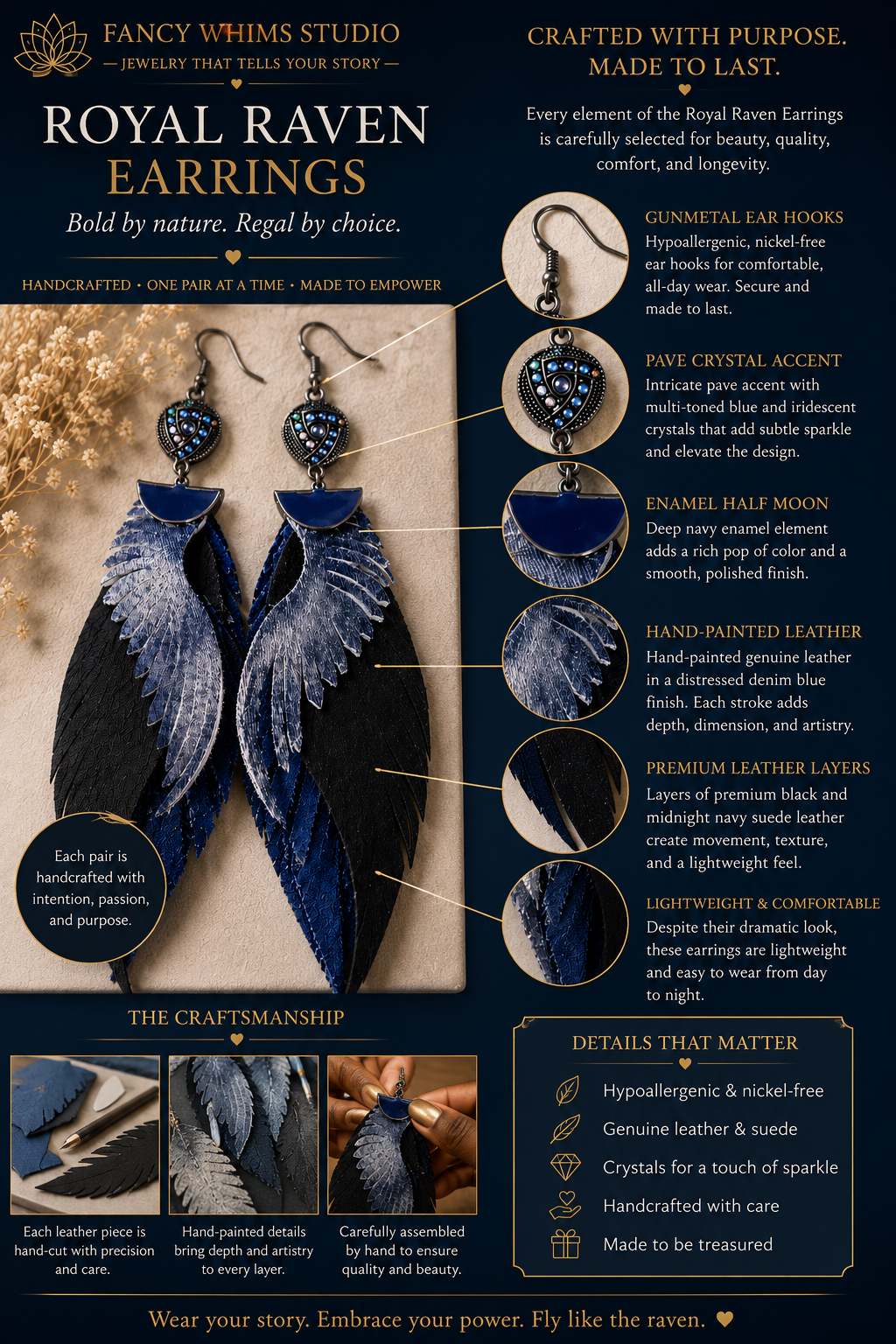 Royal Raven Earrings