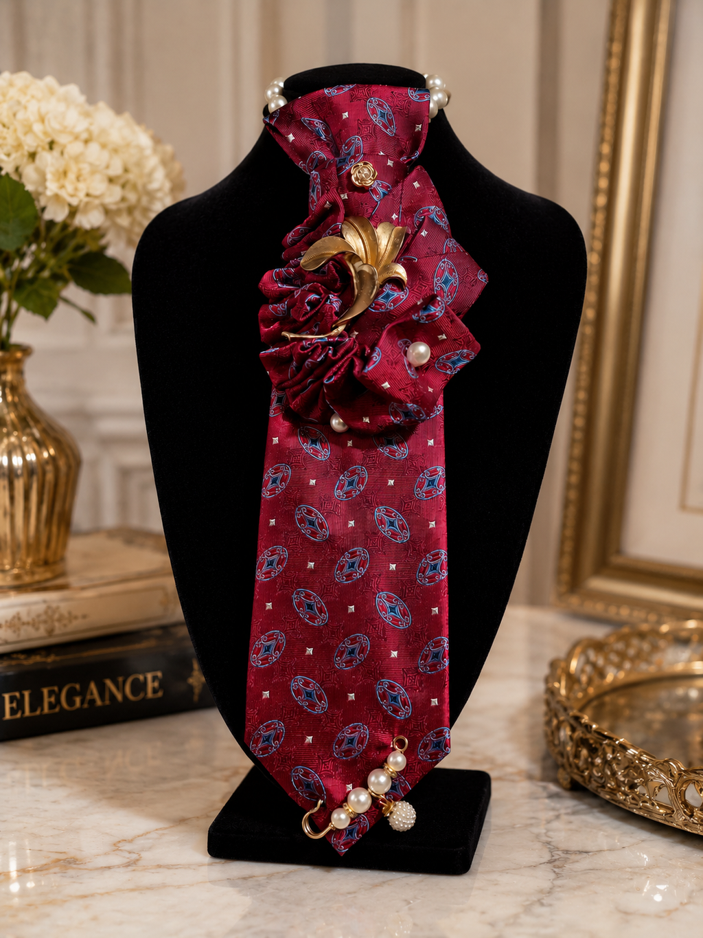 Satin Rose Necklace Tie