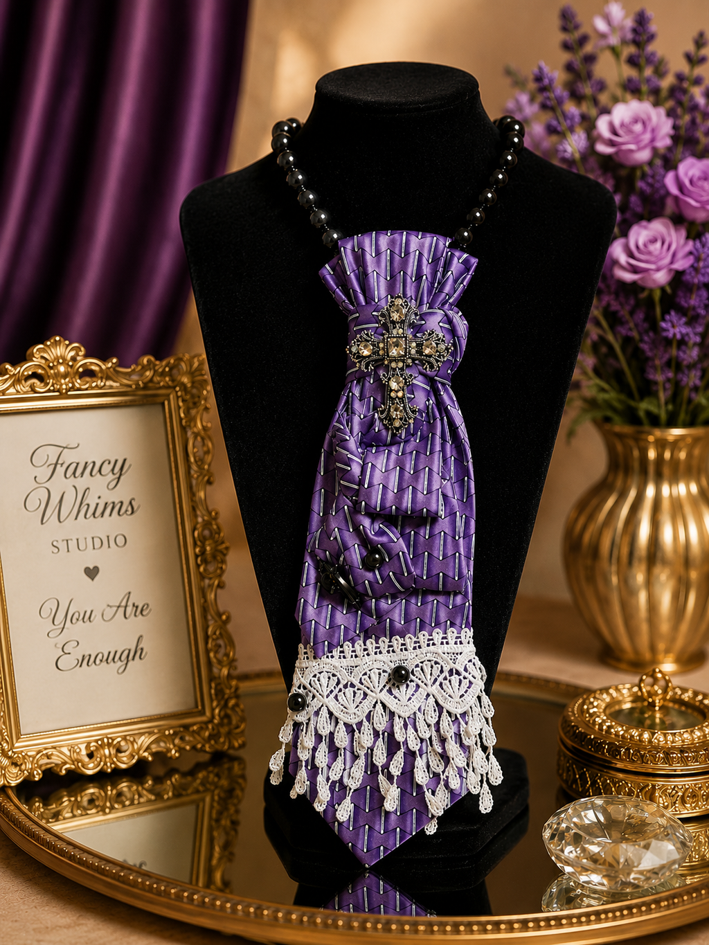 Amethyst Crown Necklace Tie