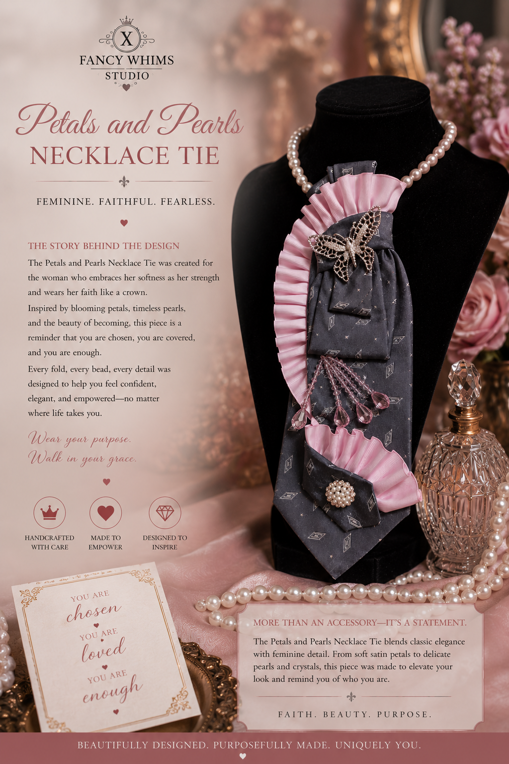 Petals and Pearls Necklace Tie