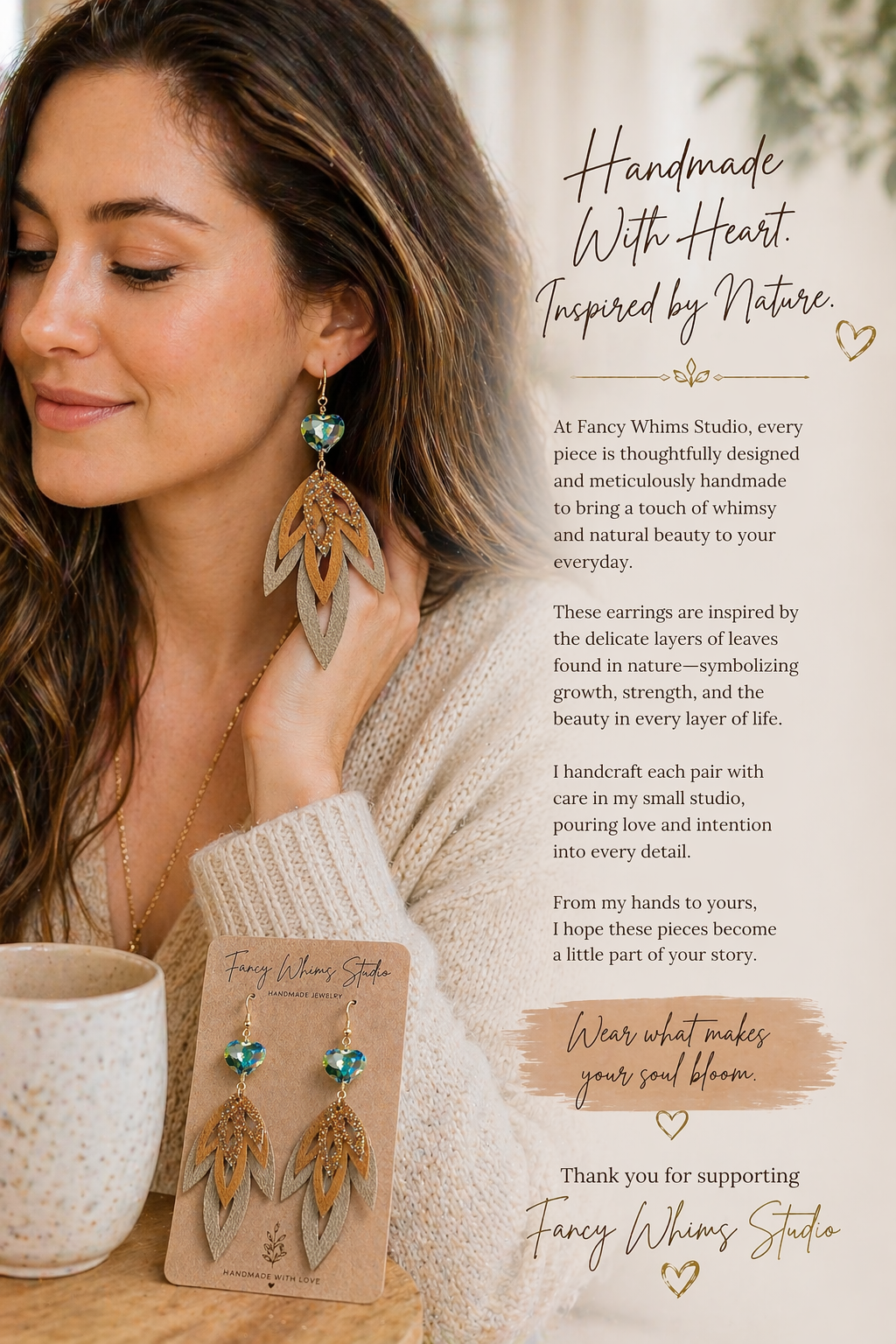 Golden Glow Heart Earrings