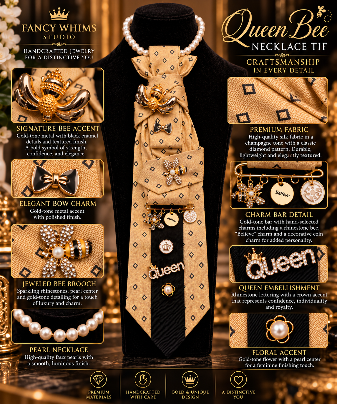 Queen Bee Necklace Tie