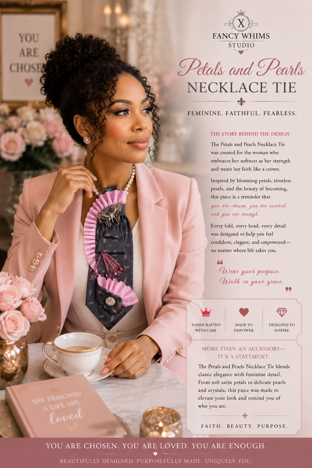 Petals and Pearls Necklace Tie