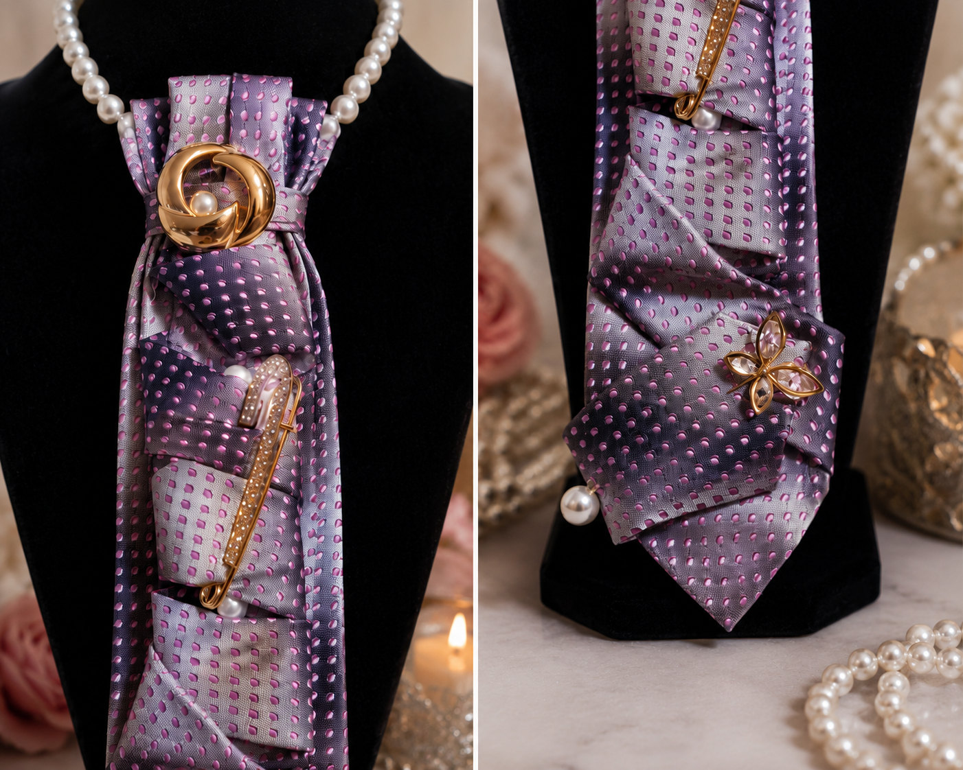 Pink Champagne Necklace Tie