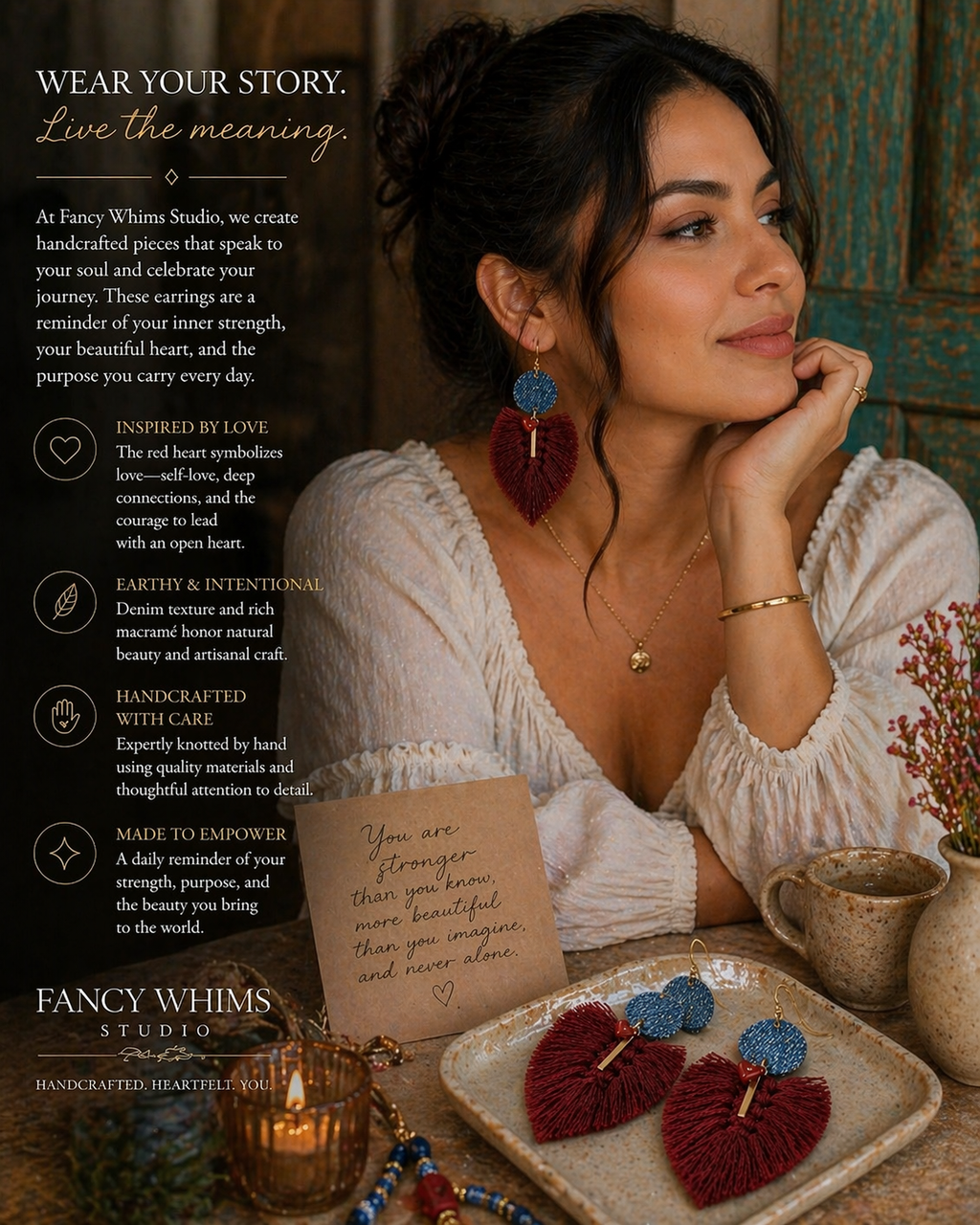 Crimson Heart Earrings