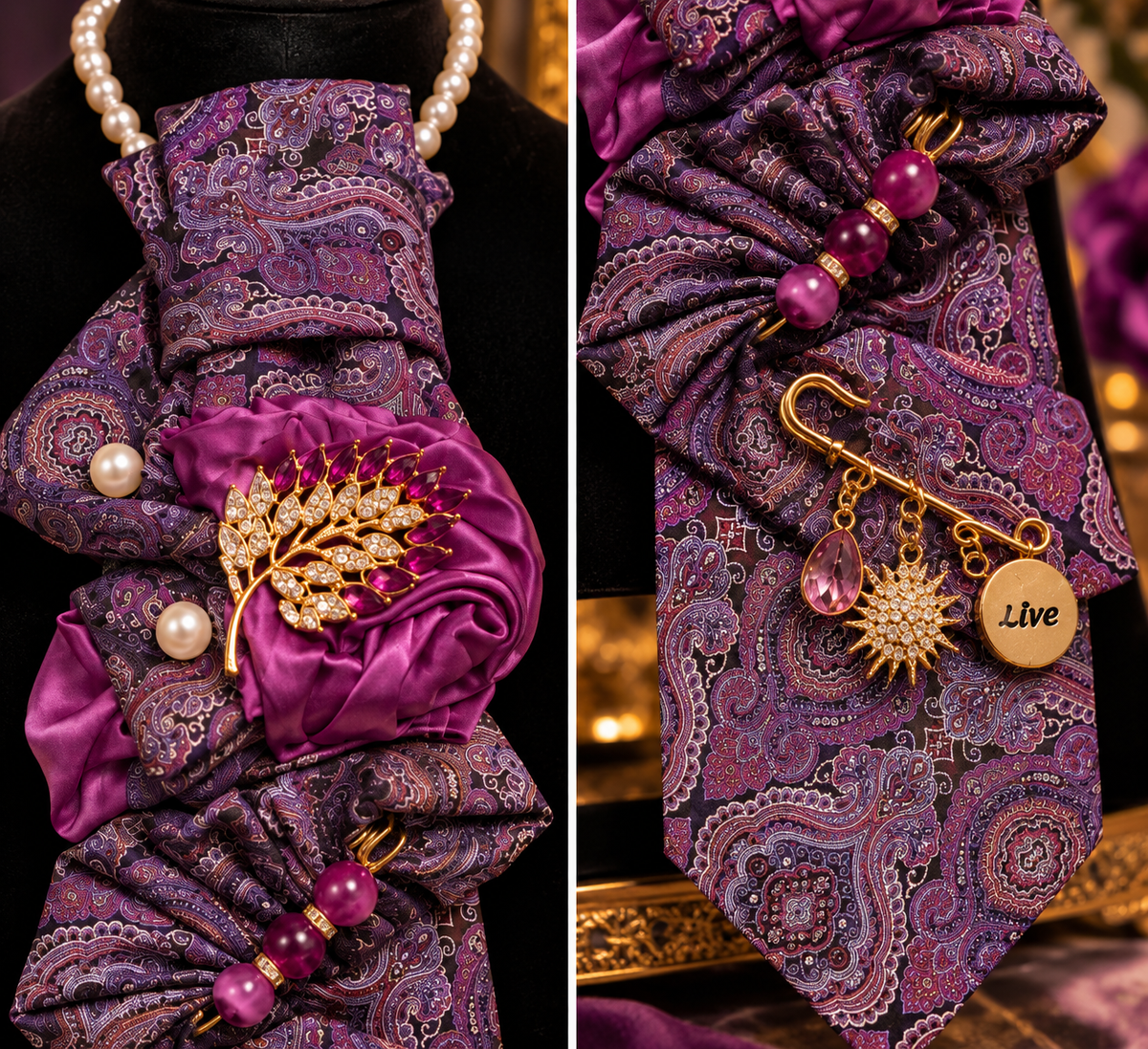 Majestic Amethyst Necklace Tie