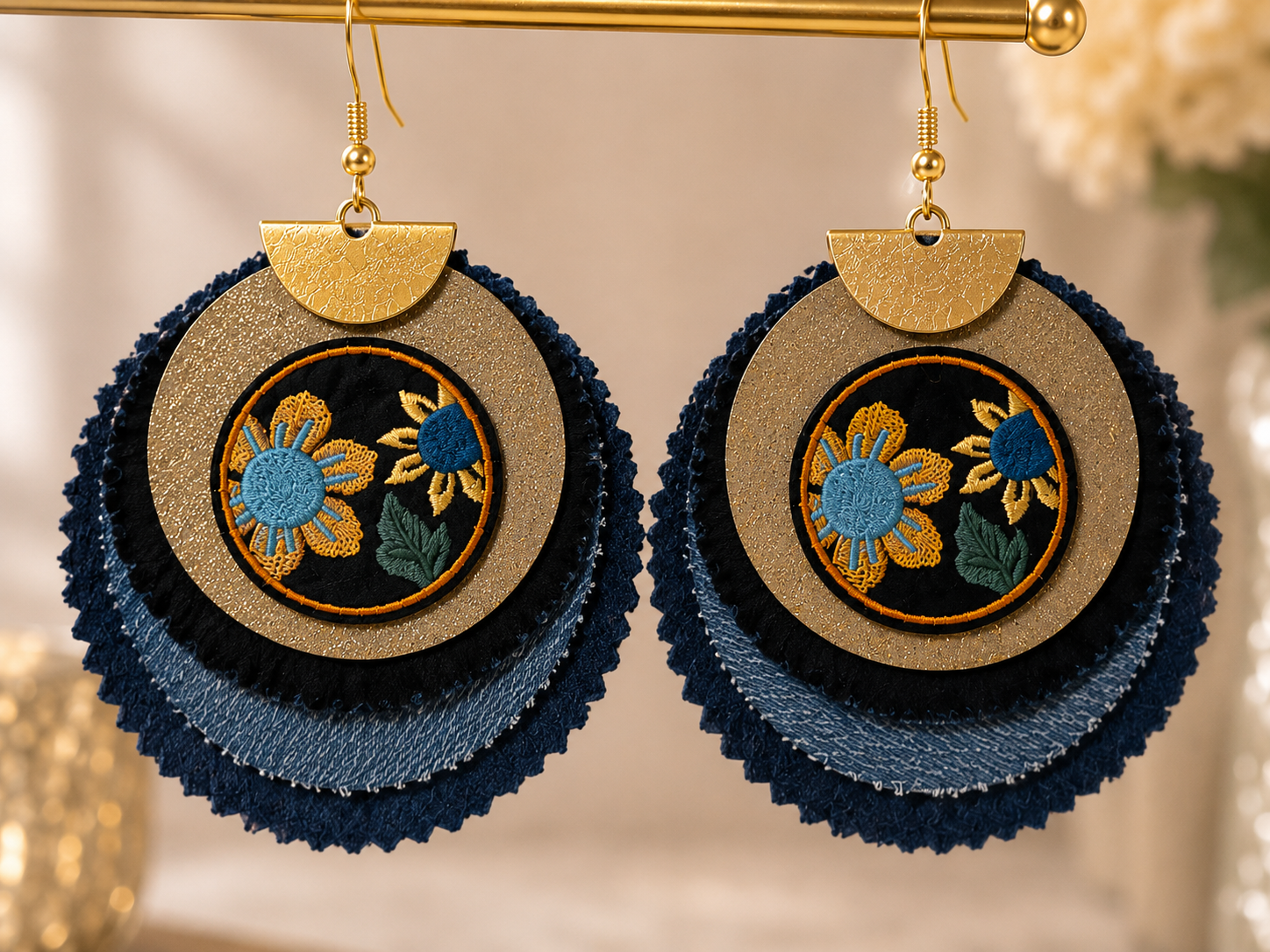 Blue Magnolia Earrings
