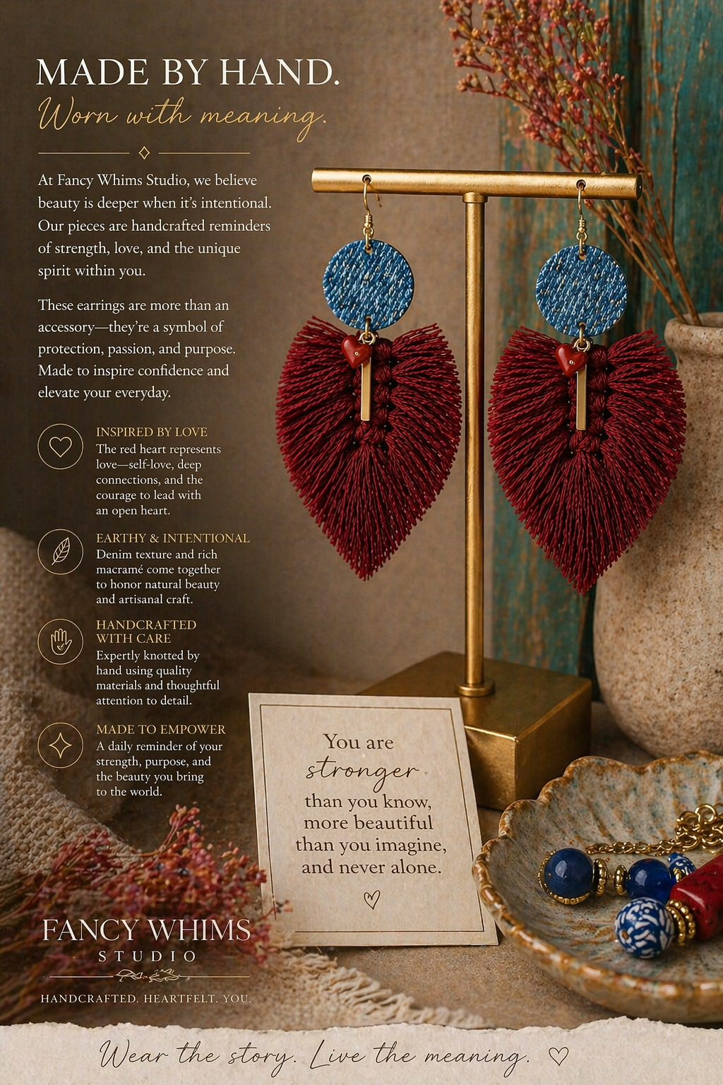 Crimson Heart Earrings