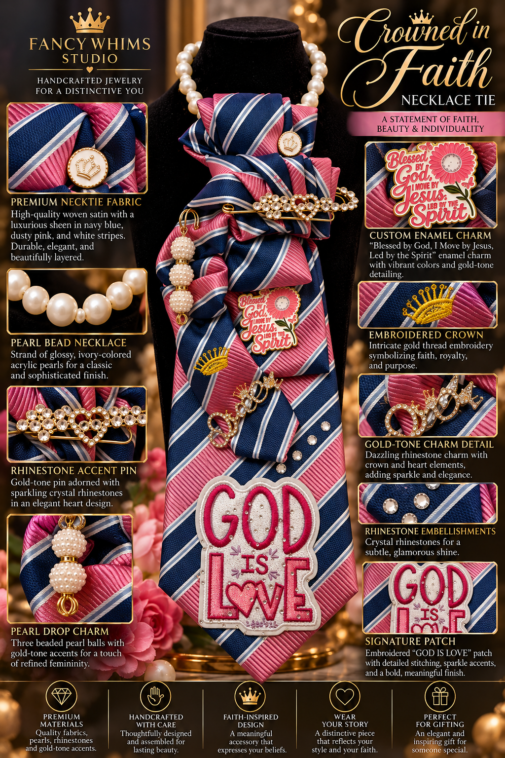 Crowned in Faith Necklace Tie