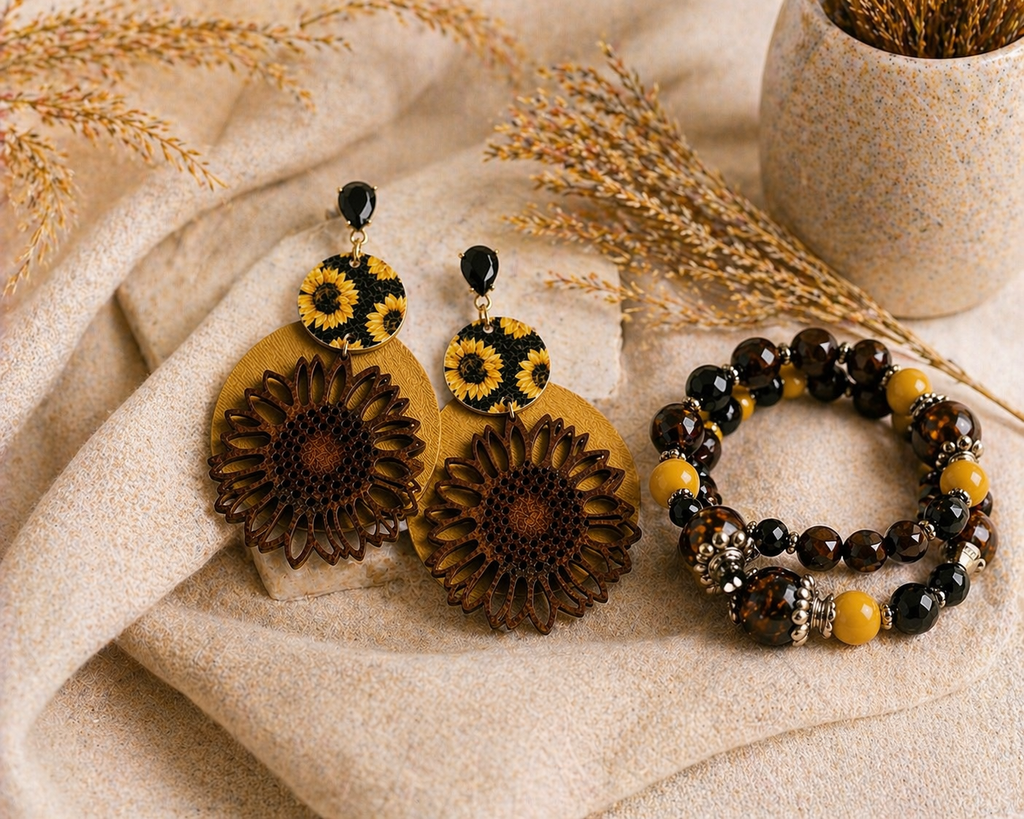 Sunlit Bloom Earring and Bracelet Set