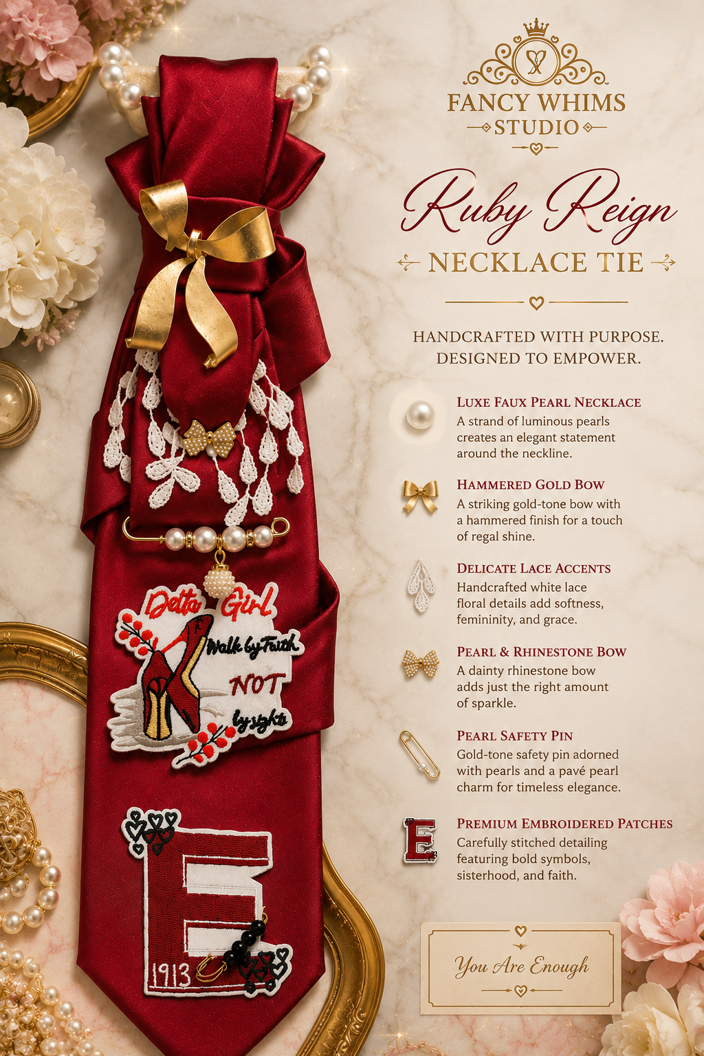 Ruby Reign Necklace Tie