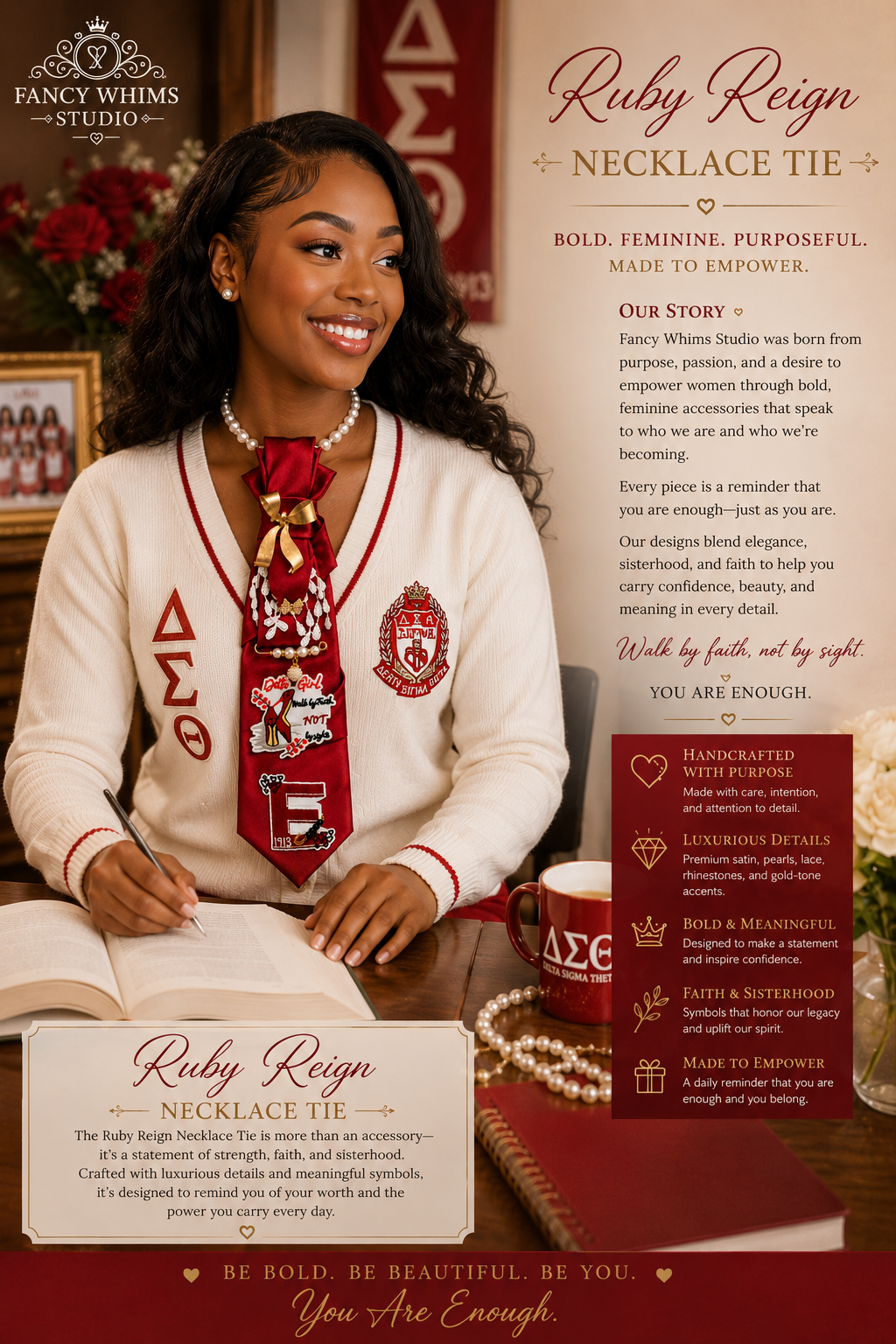 Ruby Reign Necklace Tie