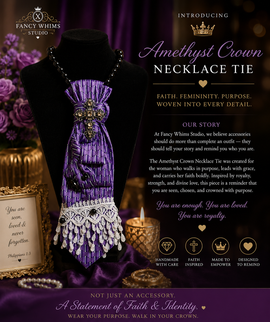 Amethyst Crown Necklace Tie