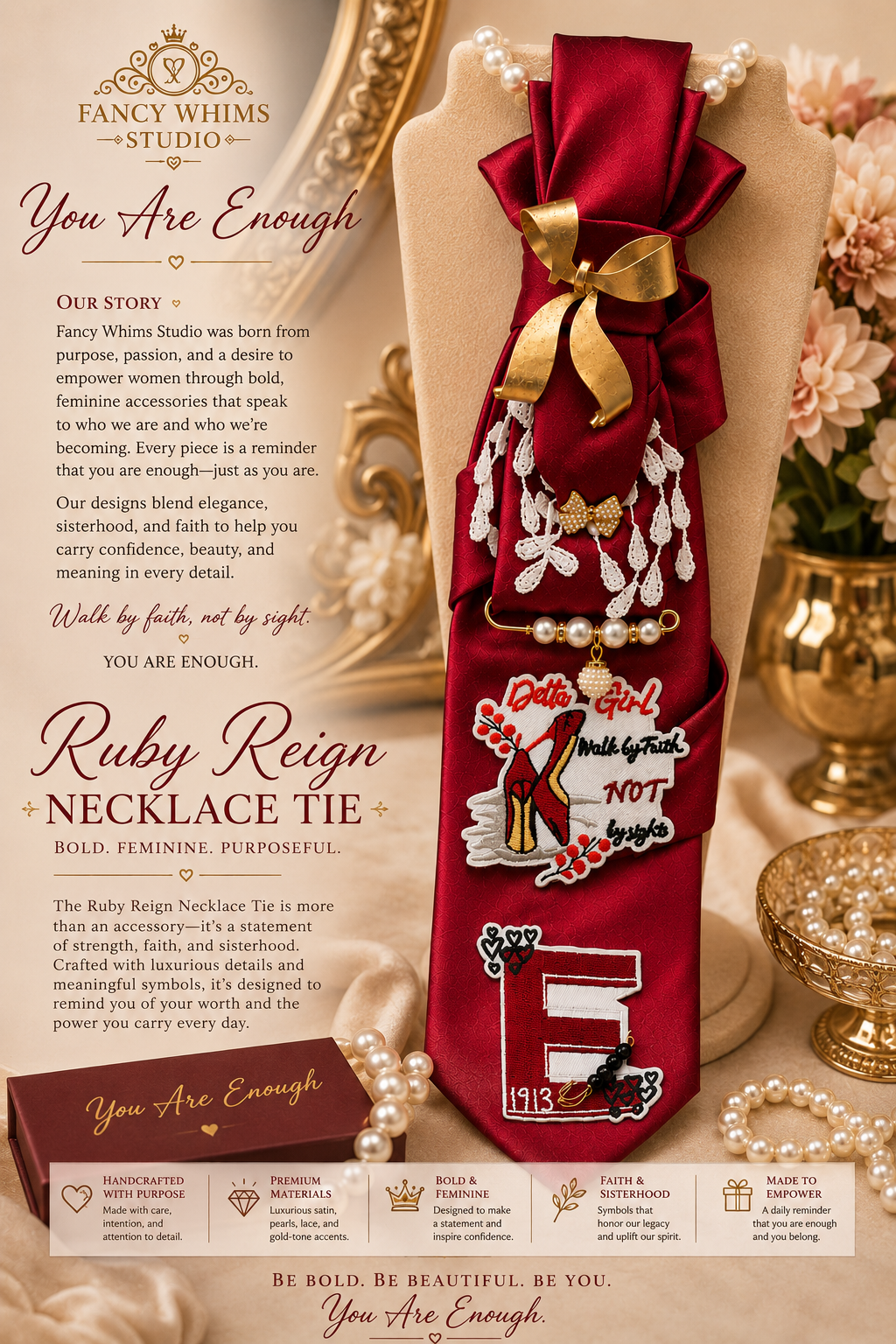 Ruby Reign Necklace Tie