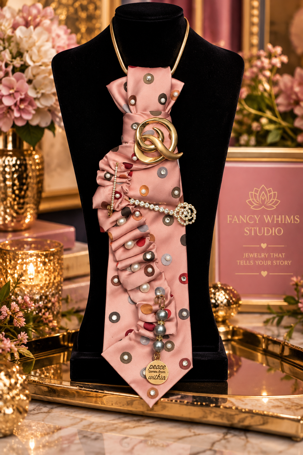 Serene Rose Necklace Tie