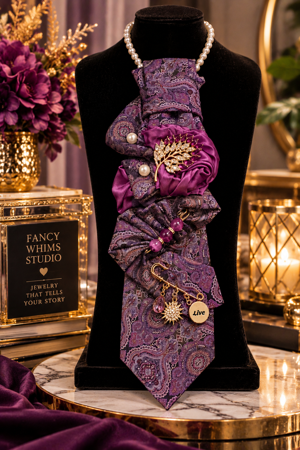 Majestic Amethyst Necklace Tie