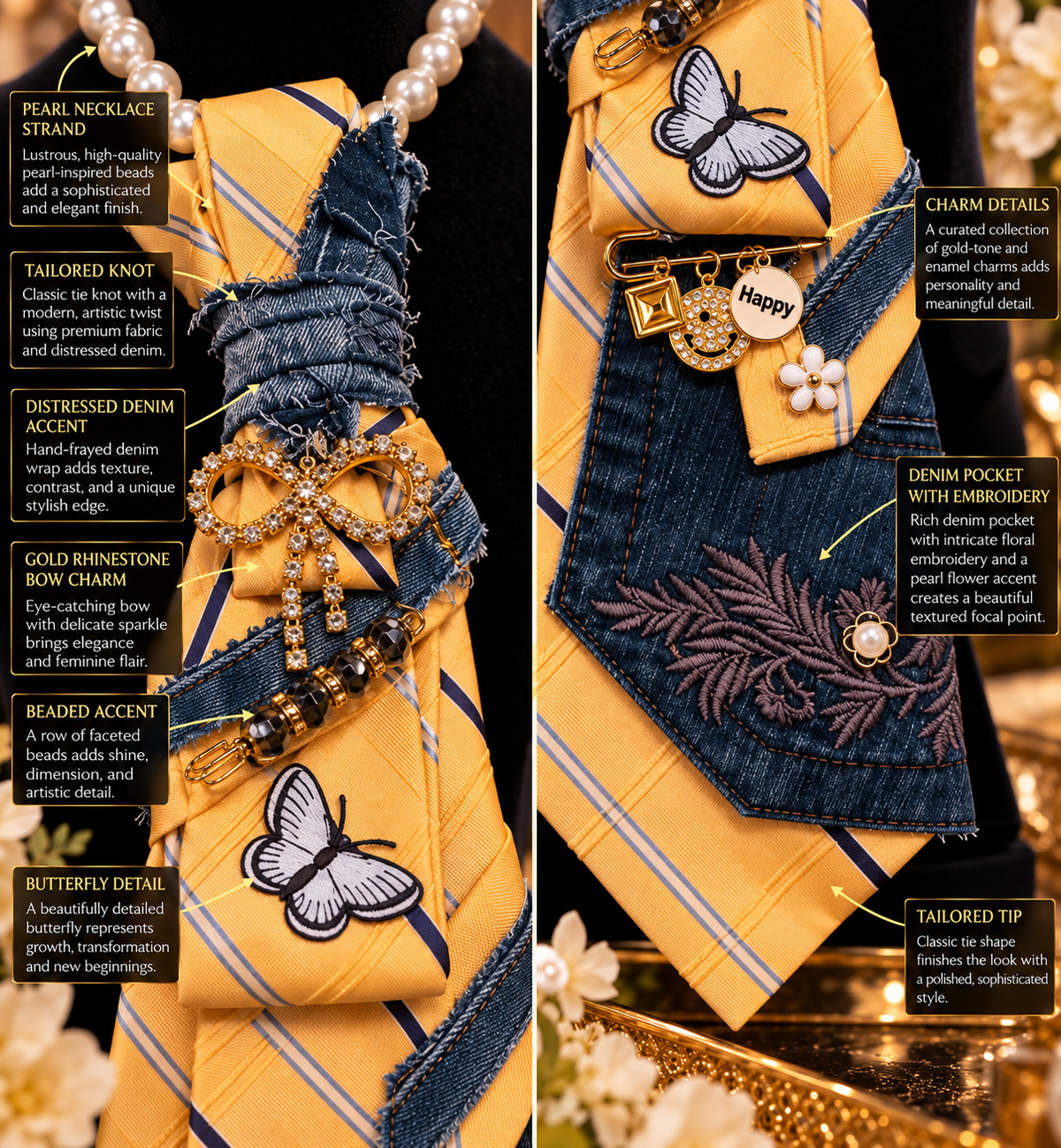 Golden Whimsy Necklace Tie