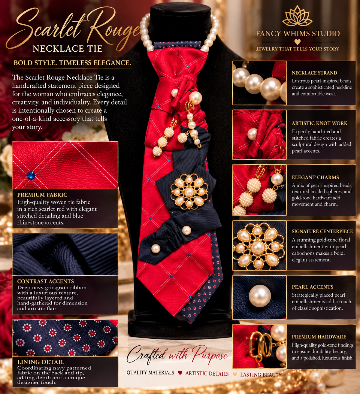 Scarlet Rouge Necklace Tie